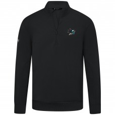 San Jose Sharks Levelwear Black Upright Tri-Blend Quarter-Zip Pullover