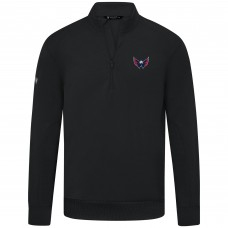 Washington Capitals Levelwear Black Upright Tri-Blend Quarter-Zip Pullover