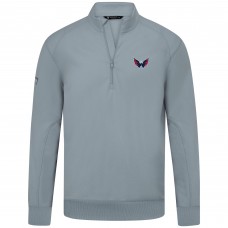 Washington Capitals Levelwear Gray Upright Tri-Blend Quarter-Zip Pullover