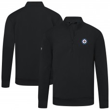 Winnipeg Jets Levelwear Black Upright Tri-Blend Quarter-Zip Pullover