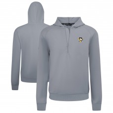 Pittsburgh Penguins Levelwear Gray Technic Quarter-Zip Pullover Hoodie Pittsburgh Penguins Levelwear Gray Technic Quarter-Zip Pullover Hoodie