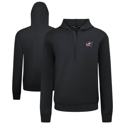 Columbus Blue Jackets Levelwear Black Technic Quarter-Zip Pullover Hoodie