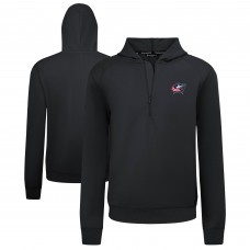 Columbus Blue Jackets Levelwear Black Technic Quarter-Zip Pullover Hoodie