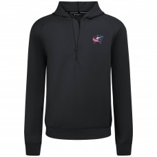 Columbus Blue Jackets Levelwear Black Technic Quarter-Zip Pullover Hoodie
