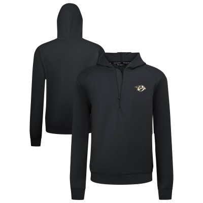 Nashville Predators Levelwear Black Technic Quarter-Zip Pullover Hoodie