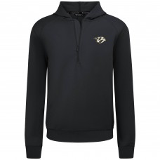 Nashville Predators Levelwear Black Technic Quarter-Zip Pullover Hoodie