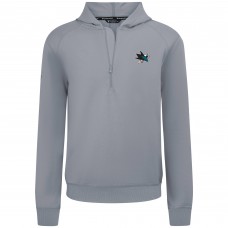 San Jose Sharks Levelwear Gray Technic Quarter-Zip Pullover Hoodie San Jose Sharks Levelwear Gray Technic Quarter-Zip Pullover Hoodie