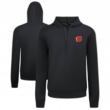Calgary Flames Levelwear Black Technic Quarter-Zip Pullover Hoodie