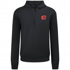Calgary Flames Levelwear Black Technic Quarter-Zip Pullover Hoodie