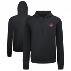 Ottawa Senators Levelwear Black Technic Quarter-Zip Pullover Hoodie
