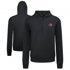 Ottawa Senators Levelwear Black Technic Quarter-Zip Pullover Hoodie