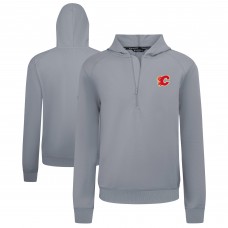 Calgary Flames Levelwear Gray Technic Quarter-Zip Pullover Hoodie