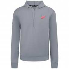 Detroit Red Wings Levelwear Gray Technic Quarter-Zip Pullover Hoodie