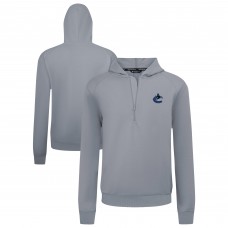 Vancouver Canucks Levelwear Gray Technic Quarter-Zip Pullover Hoodie