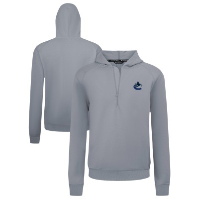 Vancouver Canucks Levelwear Gray Technic Quarter-Zip Pullover Hoodie