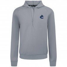 Vancouver Canucks Levelwear Gray Technic Quarter-Zip Pullover Hoodie