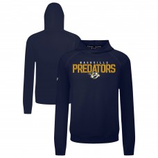 Nashville Predators Levelwear Navy Mandate Carve Tri-Blend Pullover Hoodie