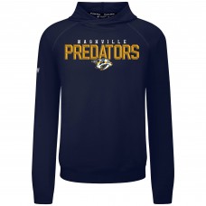 Nashville Predators Levelwear Navy Mandate Carve Tri-Blend Pullover Hoodie