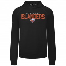 New York Islanders Levelwear Black Mandate Carve Tri-Blend Pullover Hoodie