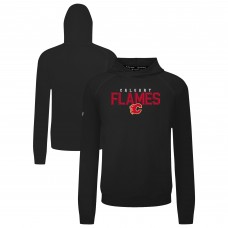 Calgary Flames Levelwear Black Mandate Carve Tri-Blend Pullover Hoodie