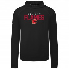 Calgary Flames Levelwear Black Mandate Carve Tri-Blend Pullover Hoodie