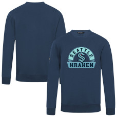 Seattle Kraken Levelwear Navy Zane Banner Arch Pullover Sweatshirt