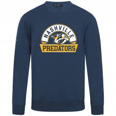Nashville Predators Levelwear Navy Zane Banner Arch Pullover Sweatshirt