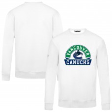 Vancouver Canucks Levelwear White Zane Banner Arch Pullover Sweatshirt