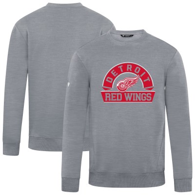Detroit Red Wings Levelwear Gray Zane Banner Arch Pullover Sweatshirt