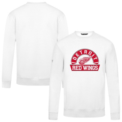 Detroit Red Wings Levelwear White Zane Banner Arch Pullover Sweatshirt