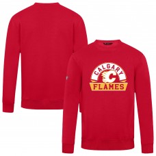 Calgary Flames Levelwear Red Zane Banner Arch Pullover Sweatshirt