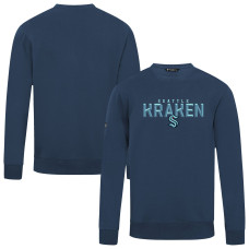 Seattle Kraken Levelwear Navy Zane Carve Pullover Sweatshirt
