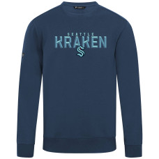 Seattle Kraken Levelwear Navy Zane Carve Pullover Sweatshirt
