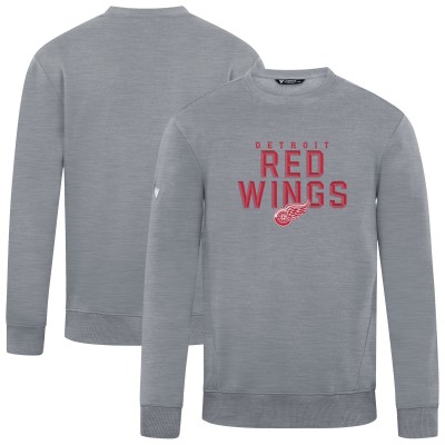 Detroit Red Wings Levelwear Gray Zane Carve Pullover Sweatshirt