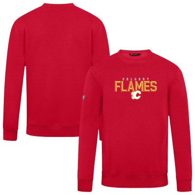 Calgary Flames Levelwear Red Zane Carve Pullover Sweatshirt