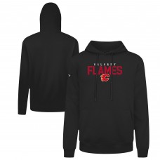Calgary Flames Levelwear Black Podium Carve Pullover Hoodie