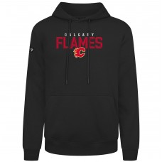 Calgary Flames Levelwear Black Podium Carve Pullover Hoodie
