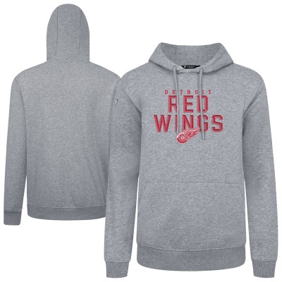 Detroit Red Wings Levelwear Gray Podium Carve Pullover Hoodie