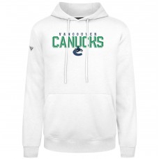 Vancouver Canucks Levelwear White Podium Carve Pullover Hoodie
