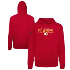 Calgary Flames Levelwear Red Podium Carve Pullover Hoodie