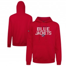 Columbus Blue Jackets Levelwear Red Podium Carve Pullover Hoodie