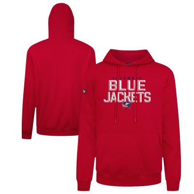 Columbus Blue Jackets Levelwear Red Podium Carve Pullover Hoodie