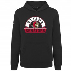 Подростковая Ottawa Senators Levelwear Black Podium Banner Arch Pullover Hoodie