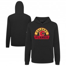 Подростковая Calgary Flames Levelwear Black Podium Banner Arch Pullover Hoodie