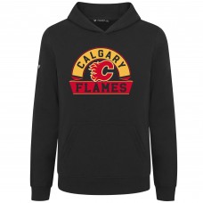 Подростковая Calgary Flames Levelwear Black Podium Banner Arch Pullover Hoodie