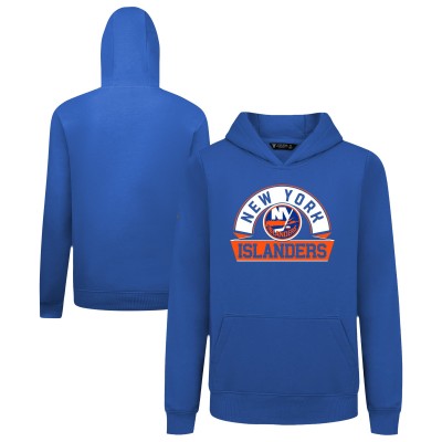 Подростковая New York Islanders Levelwear Royal Podium Banner Arch Pullover Hoodie