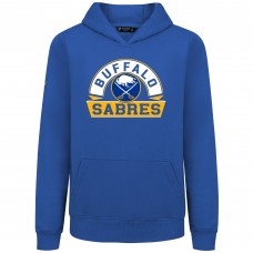 Подростковая Buffalo Sabres Levelwear Royal Podium Banner Arch Pullover Hoodie