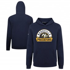 Подростковая Nashville Predators Levelwear Navy Podium Banner Arch Pullover Hoodie