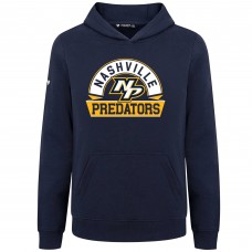 Подростковая Nashville Predators Levelwear Navy Podium Banner Arch Pullover Hoodie