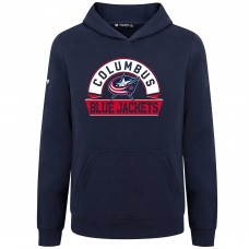 Подростковая Columbus Blue Jackets Levelwear Navy Podium Banner Arch Pullover Hoodie